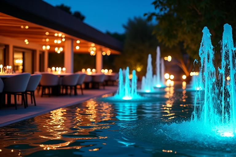 Luxuriöse Outdoor Beleuchtung für Wasserspiele