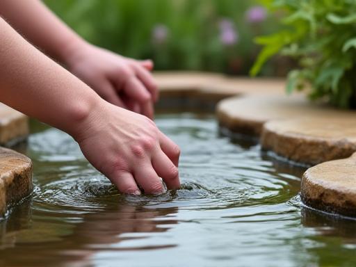 Taktiles Wasserspiel im Sinnesgarten