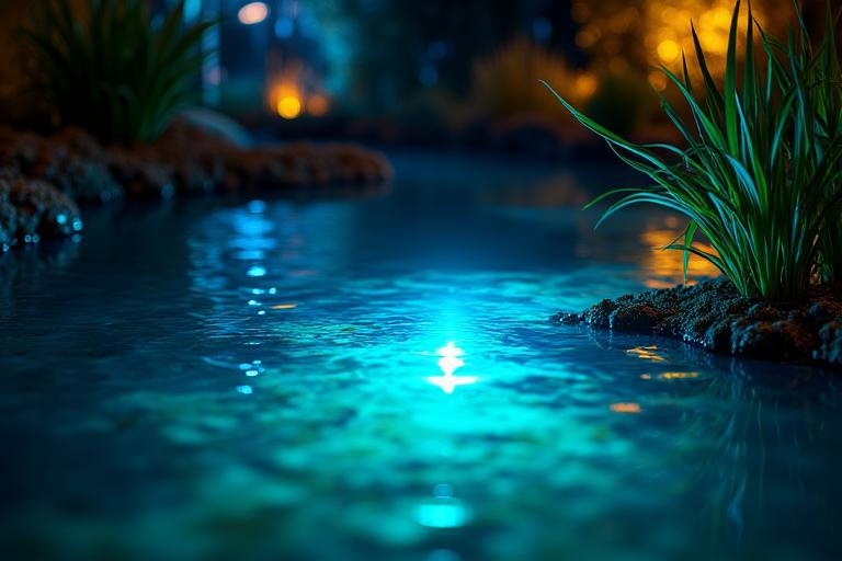 Unterwasser LED Beleuchtung im Teich